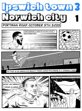 East Anglian Derby comic book style 2025/26